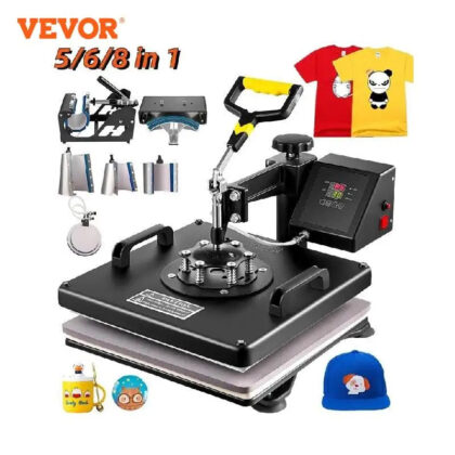 VEVOR Combo Heat Press Machine 5/6/8 in 1 30*38CM 38*38CM Muntifunctional Sublimation Printer Transfer for Mug Hat Plate T-Shirt